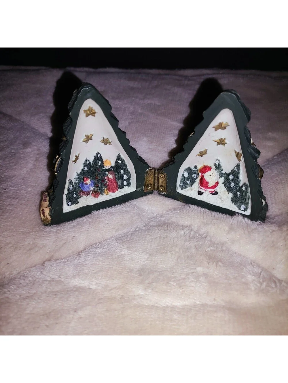 Windsor Collection 3” Christmas Tree Collectible Hinged Opens To Santa